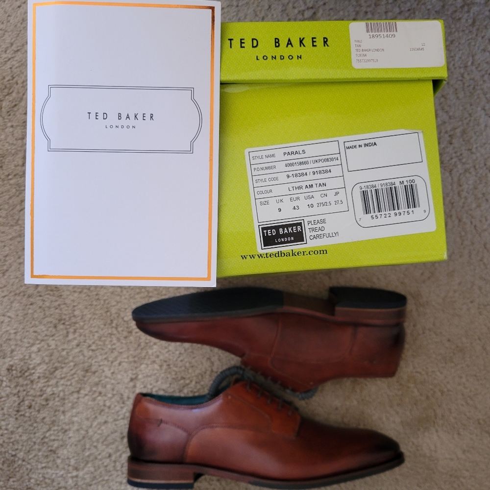 Brand new ted baker london parals tan dress shoes size 10